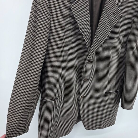Canali Proposta Brown Tan Houndstooth Blazer - Size L - Made in Italy Sport Coat - Picture 4 of 8